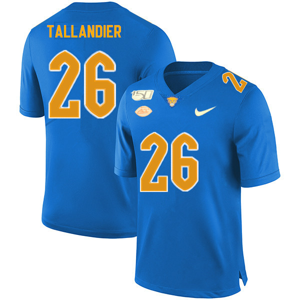 2019 Men #26 Judson Tallandier Pitt Panthers College Football Jerseys Sale-Royal